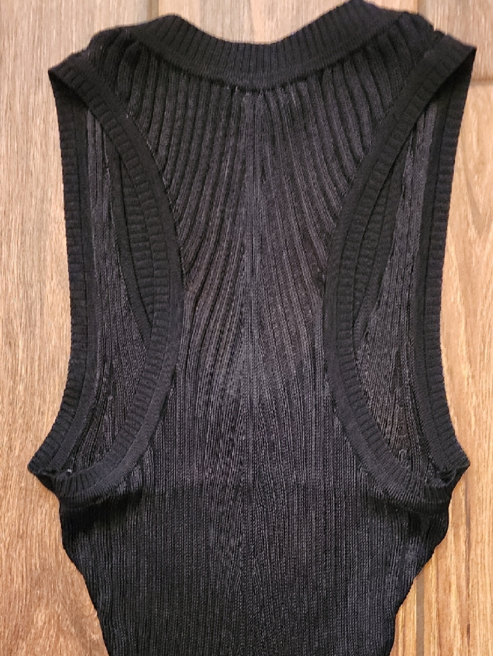 bebe Black Ribbed Knit Sheer Swim Coverup